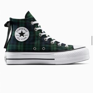 NIB Converse Green & Blue Plaid High-Tops